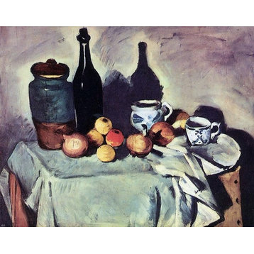 Paul Cezanne Still Life, Post- Bottle- Cup and Fruit Wall Decal