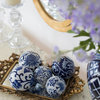 4" Porcelain Blue White Decorative Balls 4-Piece Set