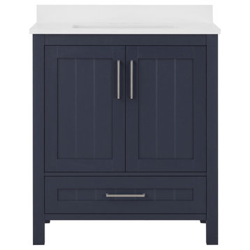 Ove Decors Kansas 18" Single Sink Vanity With Countertop, Midnight Blue, 30 in.