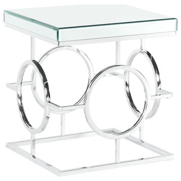 Katie Square Mirrored End Table