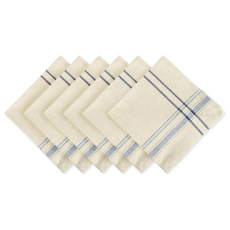 DII Nautical Blue French Stripe Napkin, Set of 6
