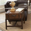Riverside Furniture Latitudes Suitcase End Table in Aged Cognac Wood