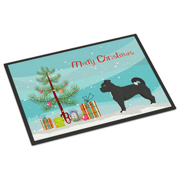 Black Chug Christmas Tree Indoor/Outdoor Mat 18x27 Doormats