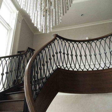 Solid stair railings Black