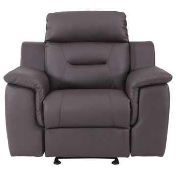 Palermo Leather Gel Match Recliner Chair, Brown