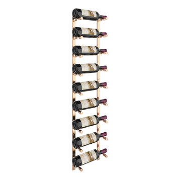 Vino Pins Flex Wall Mounted Metal Wine Rack, Golden Bronze, 9 Bottlles