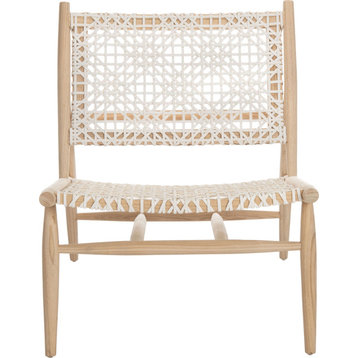 Bandelier Accent Chair Light Natural, White Leather