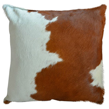 Pergamino Brown and White Cowhide Pillows, Double Sided