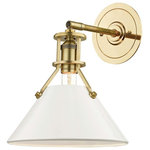 Hudson Valley Lighting - Painted No.2 Wall Sconce, Aged Brass, Off White Shade - Designed by Mark D. Sikes
