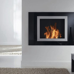 Planika 36&rdquo; x 25&rdquo; EXPRESIONE Modern Fireplace Black - Indoor Fireplaces