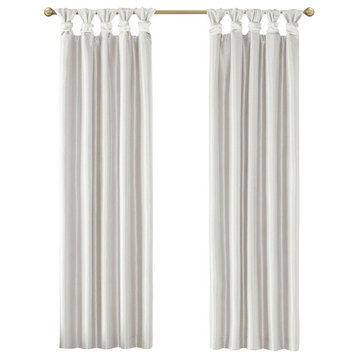 Madison Park Emilia Twist Tab Total Blackout Window Panel, Off White