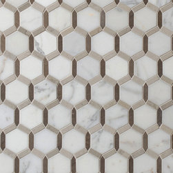 Tangent Lattice Mosaic Tile  in Ash - Mosaic Tile