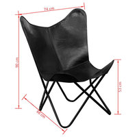 vidaXL Butterfly Chair, Versatile Utility 26" x 29.1" x 35.4", Black