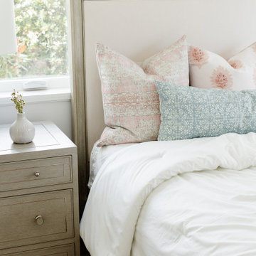 Modern Coastal Bedroom Bedding Nightstands