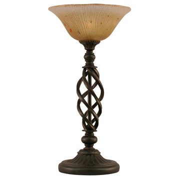 Toltec Lighting Elegante Table Lamp, 10" Amber Crystal Glass
