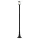 Z-Lite - Z-Lite 579PHMR-557P-BK Talbot 1 Light Outdoor Post Mounted Fixture in Black - Softly illuminate an exterior front or back walkway with a classic fixture reflecting a charming village theme. Made from Midnight Black metal and clear beveled glass panels, this one-light outdoor post mounted fixture delivers a charming upgrade with tasteful, artistic detailing and industrial-inspired attitude.