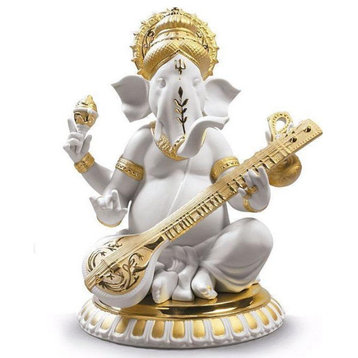 Lladro Veena Ganesha Re-Deco Figurine 01009276