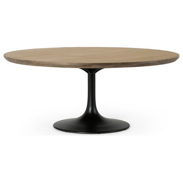 Powell 71" Dining Table, Br Brass Clad