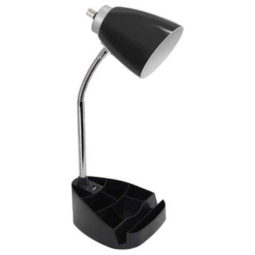 Organizer Desk Lamp With Ipad Tablet Stand Book Holder and Usb Port, Black