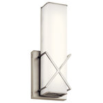 Kichler - Kichler Trinsic Wall Sconce LED 45656NILED - Brushed Nickel - The LED Wall Sconce of the Trinsic collection is an intricate, yet subtle aesthetic to complement any modern bath with Satin Etched White glass and a unique criss-cross design in a Nickel finish.