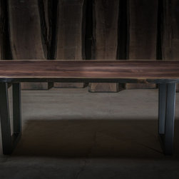 Charred Live Edge Black Walnut Dining Table - Dining Tables