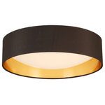 EGLO - Orme LED Flush Mount Ceiling Lighting, Fabric Shade With Acrylic Diffuser, Black/Gold, 16" - Features: