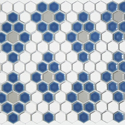 Diamonds Hex Tile Pattern Made to Order at MosaicTile.com - Mosaic Tile