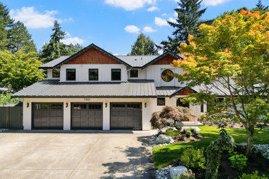 Example of a cottage exterior home design in Seattle