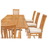 9 Piece Teak Wood Balero Rectangular Extension Dining Set With 2 Arm and 6 Side