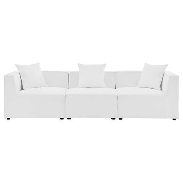 Saybrook Outdoor Patio Upholstered 3-Piece Sectional Sofa EEI-4379-WHI