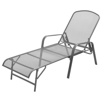 vidaXL Patio Lounge Chair with Adjustable Backrest Sunlounger Anthracite Steel