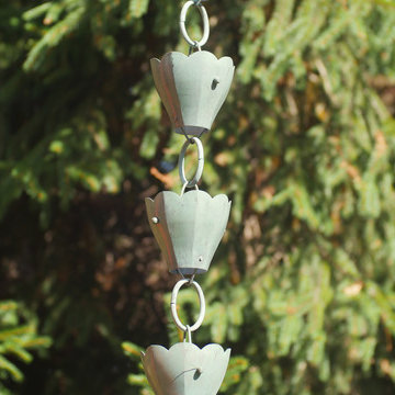 Double Link Rain Chain - Blue Verde Copper by Good Directions
