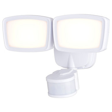 10.75" 2-Light LED CCT Adj. Outdoor Motion Security Flood Light White 240 Deg.