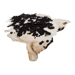 Luxury Natural Cowhide Area Rug,Handmade, Gray, Brown, Black, White, Large 7'7"x - Area Rugs