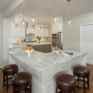 Kitchen Update Done in a Painted White and Stone Stain on Maple