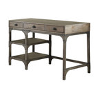 Gorden Desk, Weathered Oak and Antique Silver