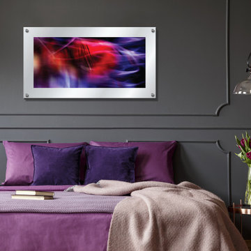 Fuego Purple Red Abstract Artistic Glass Wall Art
