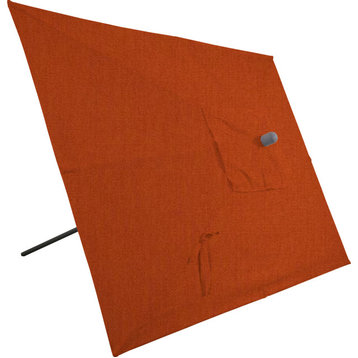 10'x6.5' Rectangular Auto Tilt Market Umbrella, White Frame, Sunbrella, Rust