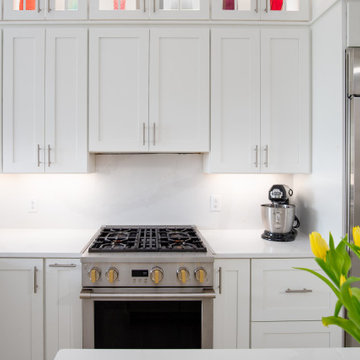 Transitional Kitchen Remodel Done With New Cabinets in a Snow Color