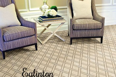 Inspiration for a large enclosed carpeted living room remodel in Toronto