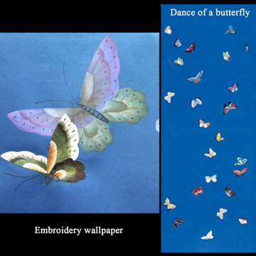 hand painted wallpaper/ Embroidered wallpaper and other hand painted prodcuts