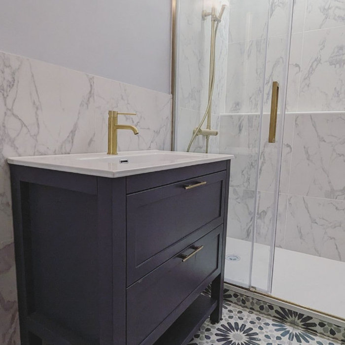 Le marbre, un classique intemporel...Salle de bain, architecte interieur Paris, rouen, salle de bain marbre, robinetterie laiton, CP design interieur