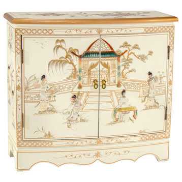 White Lacquer Hall Cabinet Royal Ladies