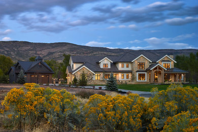Inspiration for a french country exterior home remodel in Salt Lake City