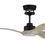Craftmade - 60" Mesmerize Indoor/Outdoor, Flat Black With Driftwood Blades - Sure to capture your attention, the Mesmerize 60" ceiling fan is the ideal combination of contemporary design and advanced engineering. The Mesmerize features an energy saving, six-speed reversible DC motor with handheld control, dimmable LED light with optional cover and our new bezel style canopy with up to a 60 degree slope capability.