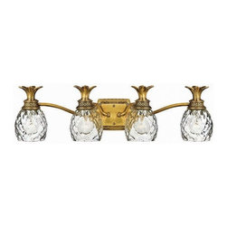 4 Light Bathroom Lighting  by Hinkley Plantation in Burnished Brass Finish - Lighting