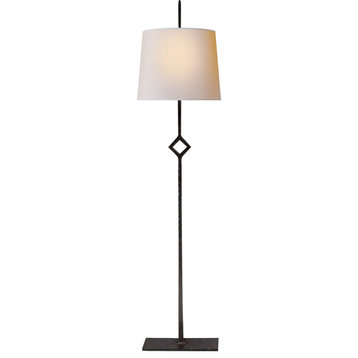 Cranston Buffet Lamp, 1-Light, Aged Iron, Natural Paper Shade, 34.75"H