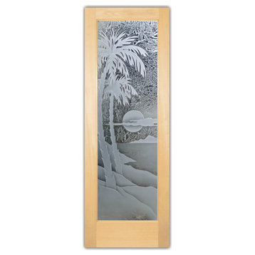 Interior Prehung Door or Interior Slab Door - Palm Sunset - Maple - 28" x...