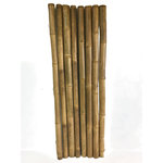 Master Garden Products - Extra Large 3" Bamboo Poles Fence, Natural Finish, 2'x6' - Our exclusive 3' extra large pole bamboo fences create a stunning full dimensional natural bamboo forest that reflects upon the beauty and strength of nature. Handcrafted with mature extra large bamboo poles with a minimum of 3" in diameter, each pole is individually woven with galvanized wire. These fences will last you up to 15 years or more. Use these bamboo fences as privacy fencing or as a decorative divider for both commercial premises or residential homes. These bamboo fences comes in rolled form, so they are flexible and easy to install in tight corner spaces. Color varies as this is a natural product.