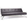 Innovation USA Clubber Sofa - Chrome Legs - Black Leather Textile - 45" x 83"